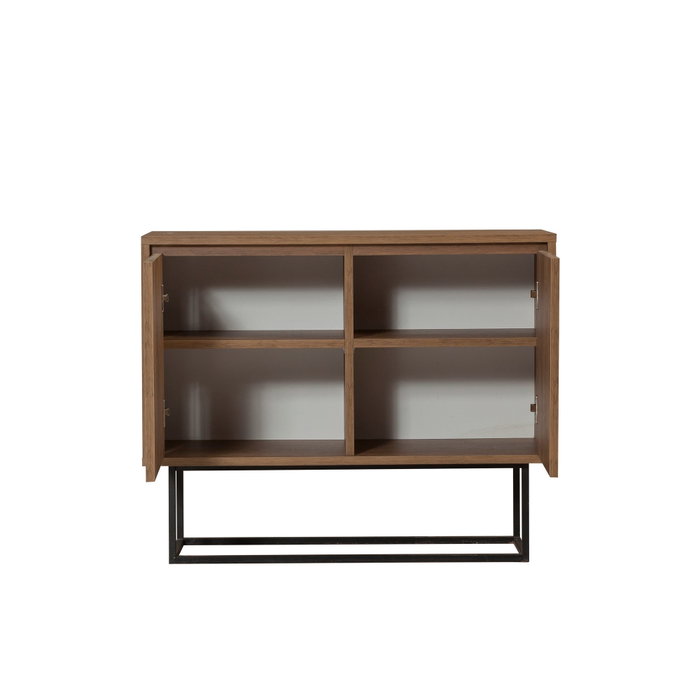 Hanah Home Consola Moderna e Industrial Nogal y Negro 90x72x36 cm